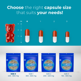 Capsuline PETcaps Beef Flavored Gelatin Empty Capsules Size 1 - 100 Count - 100