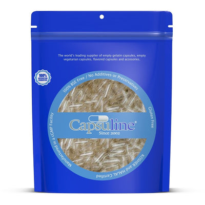 Clear Size 2 Empty Vegetarian Capsules by Capsuline - 1000 Count - 1000