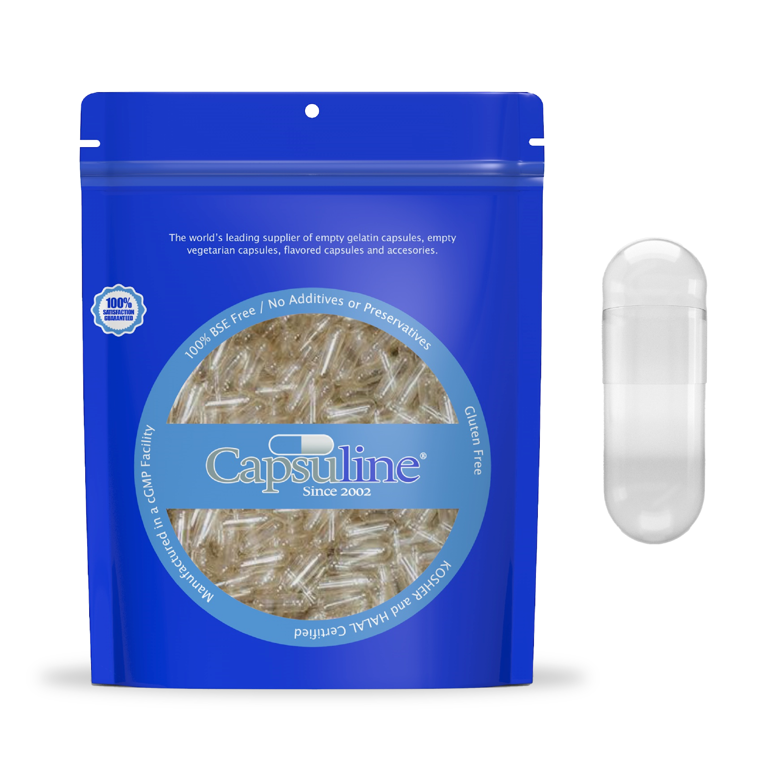Capsuline PetCaps Beef Flavored Gelatin Empty Capsules Size 1