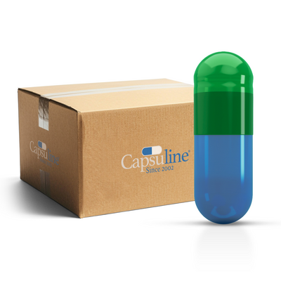 Colored Gelatin Capsules Size 3 Green/Blue (Box of 200,000) - Green/Blue