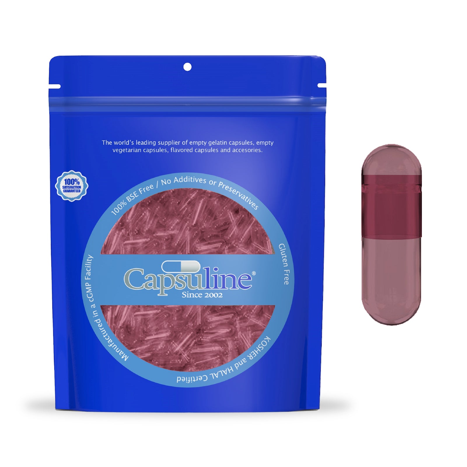 Capsuline Purple Carrot  Natural Colorant Empty Vegetarian Capsules Size 00 - Purple  - TiO2-Free - 1,000 Count - 1000